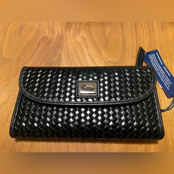 Dooney & Bourke Black Woven Wallet - Picture 1 of 4
